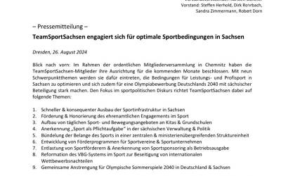 Pressemitteilung von TeamSportSachsen