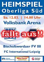 Spielabsage BFV 08 - FC International Leipzig